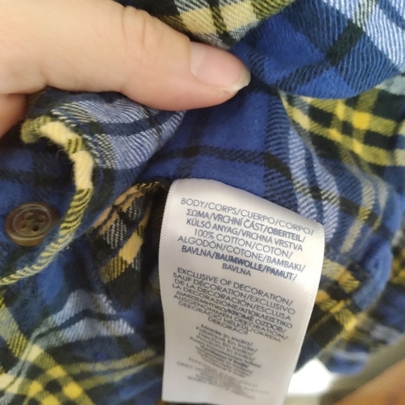 Chaps Performance Blue and Yellow Plaid Flannel Button Down Shirt Size XL - Picture 11 of 11